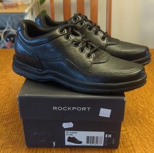 Rockport K71185 World Tour Classic Black Men's Tie Shoes- Size 8M - New In Box